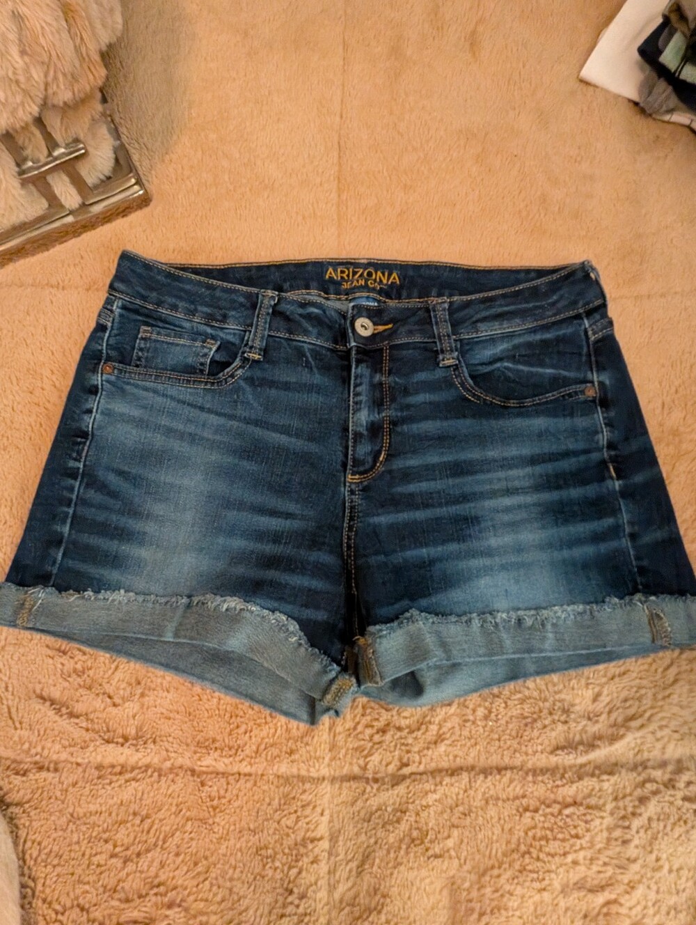 Arizona Jean Company Dark Blue Rolled-Hem Denim Shorts